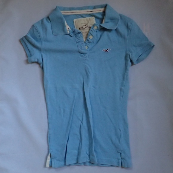 ❌SOLD❌ Hollister Light Blue Polo Shirt XS - EUC - Picture 1 of 3